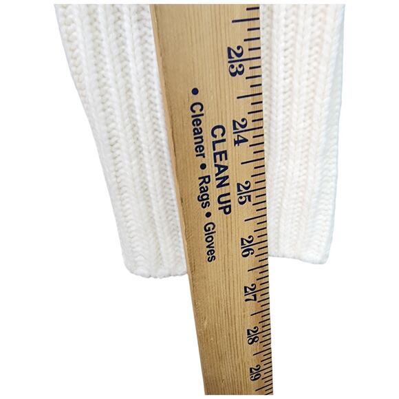 Knox Rose Sweater Jacket Women SMALL Ivory Faux Suede Fur Shearling Open Cardiga - Picture 13 of 15